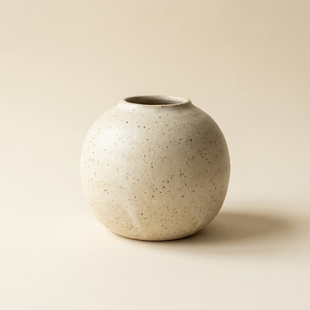 Ribbed Stoneware Vase